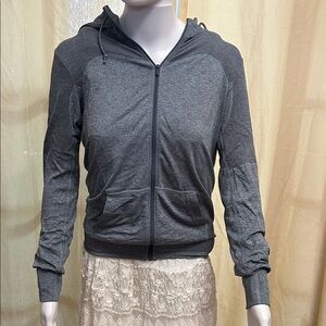 Nike Gray Dri-fit Zip-Up Hooded Lightweight Jacket - Women